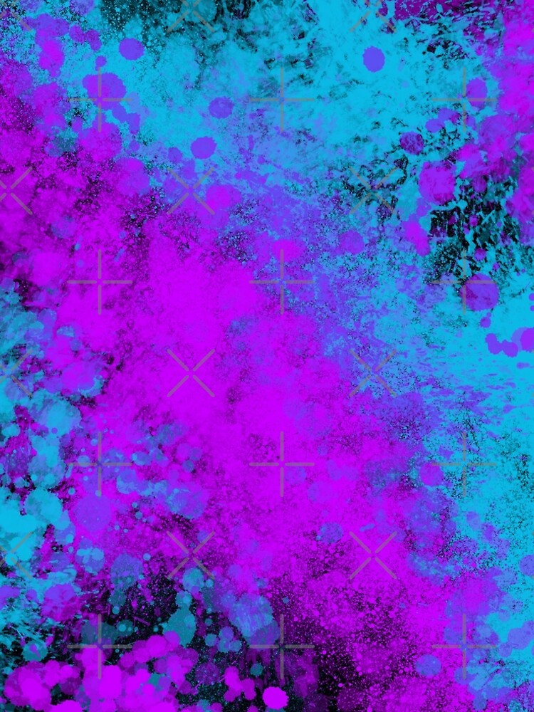 Blue Purple Splatter Spray Paint on Black by that5280lady