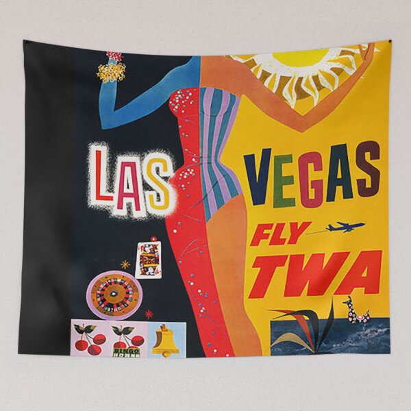 Item preview, Vintage Las Vegas Travel poster, Las Vegas, TWA poster, Show Girls, Sun and Fun, vintage vacation, Gambling, Gaming, Vegas, Craps, Roulette,  designed and sold by Nostrathomas66.