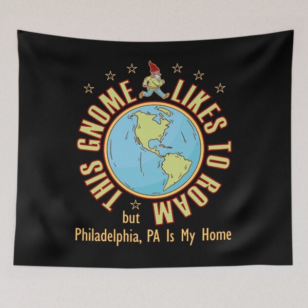 Item preview, Philadelphia PA Traveler Gnome Likes to Roam Bearded Cool Hippy Gnome designed and sold by artfulnotebook.