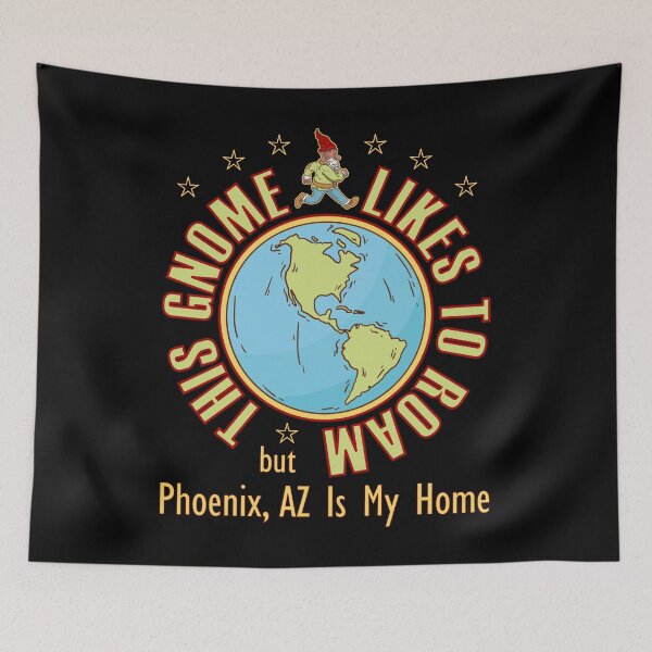 Item preview, Phoenix AZ Traveler Gnome Likes to Roam Bearded Cool Hippy Gnome designed and sold by artfulnotebook.
