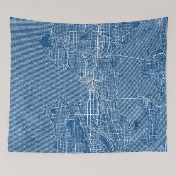 Item preview, Seattle City Map of Washington State, USA - Blueprint designed and sold by deMAP.