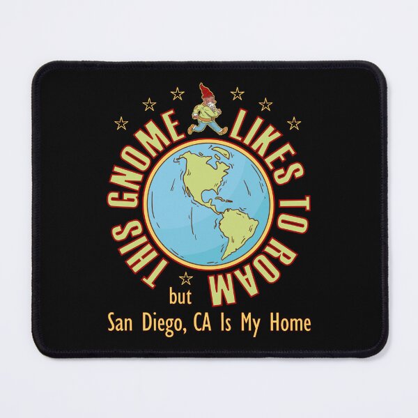 Item preview, San Diego CA Traveler Gnome Likes to Roam Bearded Cool Hippy Gnome designed and sold by artfulnotebook.