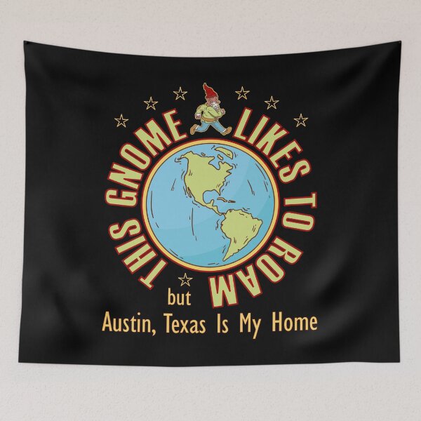 Item preview, Austin Texas Traveler Gnome Likes to Roam Bearded Cool Hippy Gnome designed and sold by artfulnotebook.