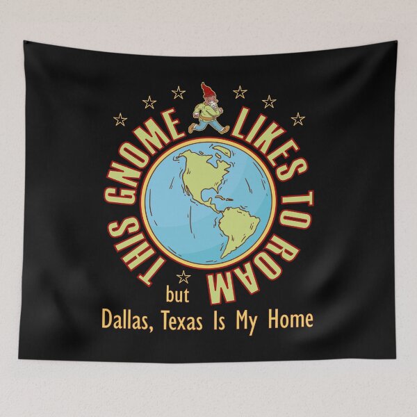 Item preview, Dallas Texas Traveler Gnome Likes to Roam Bearded Cool Hippy Gnome designed and sold by artfulnotebook.