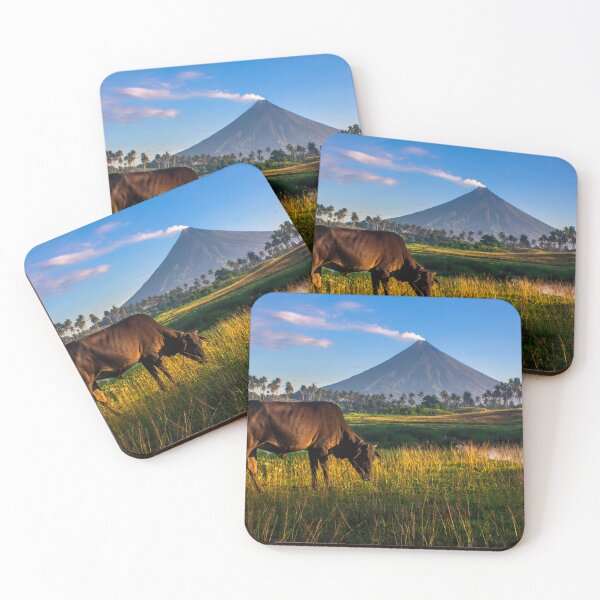 Item preview, Rice Field with Mayon Volcano and Cow designed and sold by Pabalonshop.