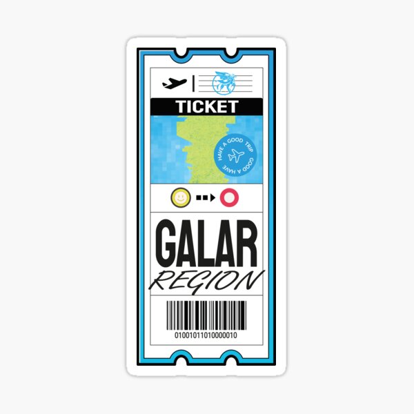 Galar Airplane Ticket Sticker