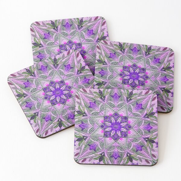 Item preview,  Quilt, quilt pattern, floral quilt, Japanese quilt, quilted blanket, purple pink green designed and sold by Nostrathomas66.