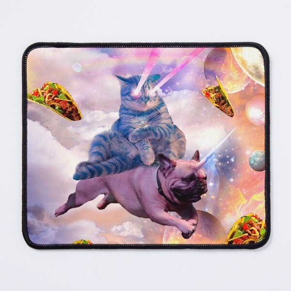 Item preview, Cosmic Laser Cat Riding Unicorn Pug designed and sold by SkylerJHill.