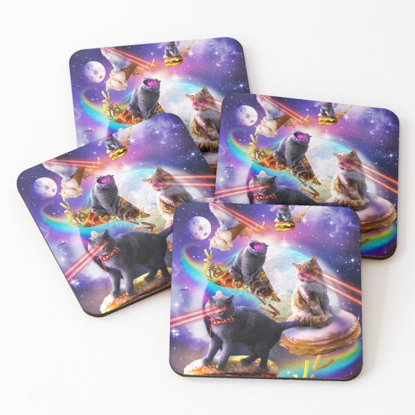 Item preview, Galaxy Laser Space Cat On Burger Pizza Donut Ice Cream designed and sold by SkylerJHill.