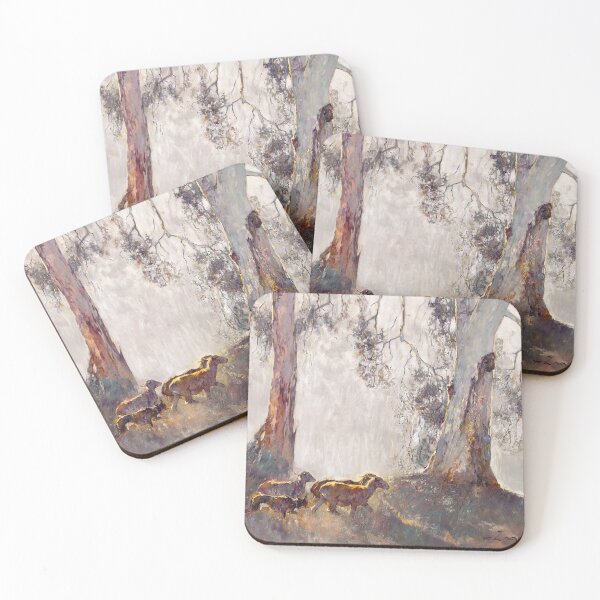 Item preview, Kelpie with Stragglers. Bringing them in among the tall redgums. designed and sold by Pieter Zaadstra Studio.