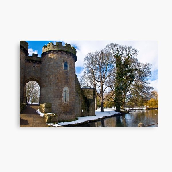 Whittington Castle with snow Canvas Print