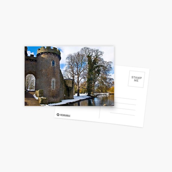 Whittington Castle with snow Postcard