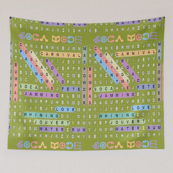 Item preview, Caribbean Festival Word Search Puzzle - Black and White Print designed and sold by Soca-Mode.