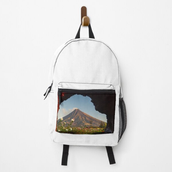 Item preview, Mayon Volcano with wood whole framed and flower blossoms designed and sold by Pabalonshop.