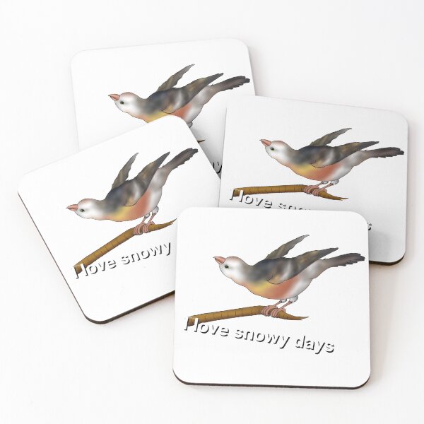 Item preview, Enjoying the snow- Snow Bunting on a branch designed and sold by Midnightviera.
