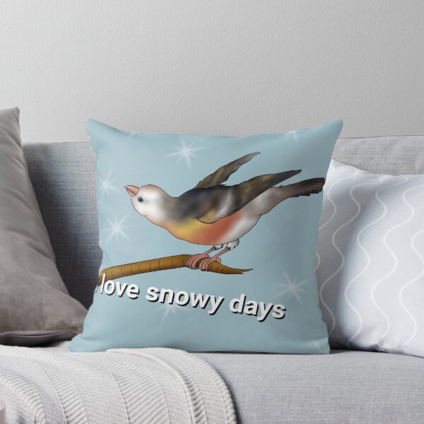 Item preview, Enjoying the snow- Snow Bunting on a branch designed and sold by Midnightviera.