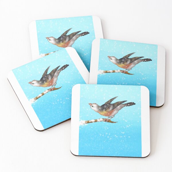 Item preview, Feeling the coldness happily- Snow Bunting on a branch designed and sold by Midnightviera.