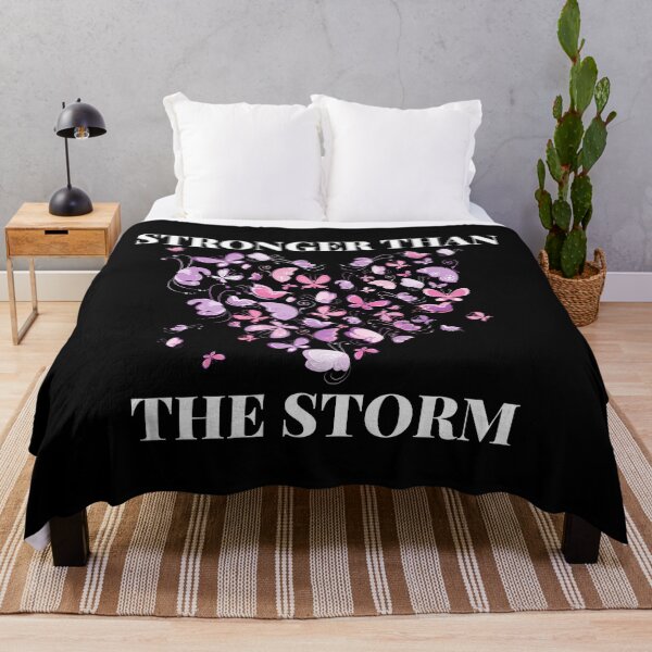 Item preview, Stronger than the storm, inspirational quote about life and strength with a colorful butterfly heart design designed and sold by Auntieck.