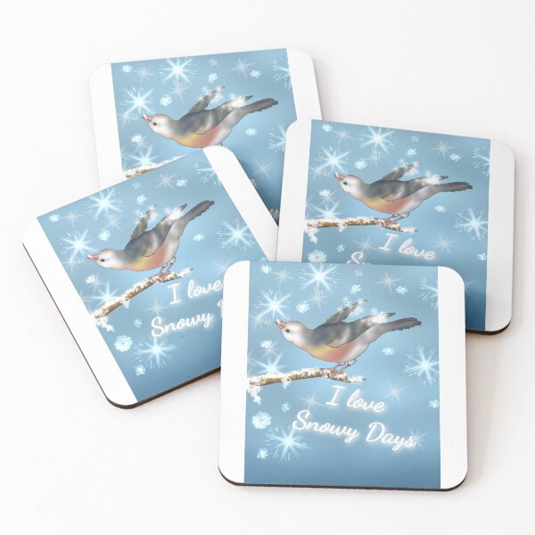 Item preview, I love snowy days- Cute happy Snow Bunting designed and sold by Midnightviera.