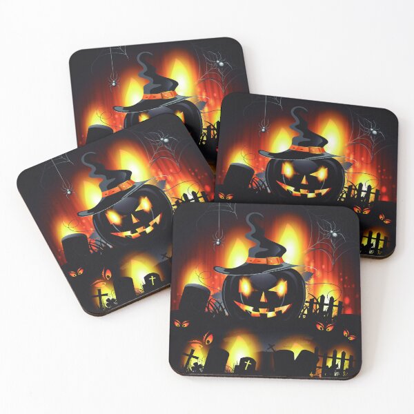 Item preview, Pumpkin head halloween art in cemetery designed and sold by StudioArtSP.