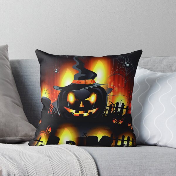 Item preview, Pumpkin head halloween art in cemetery designed and sold by StudioArtSP.
