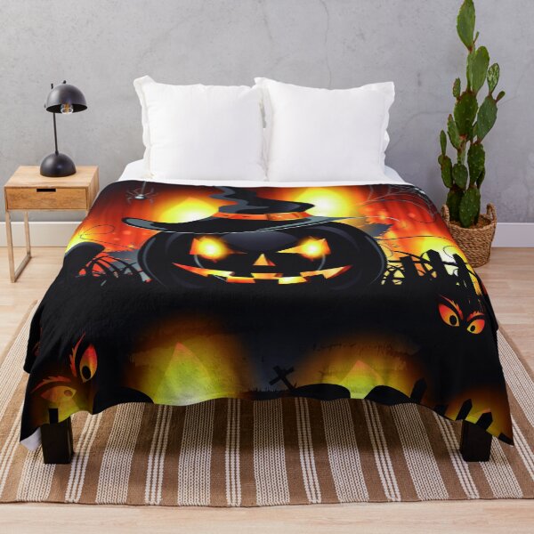 Item preview, Pumpkin head halloween art in cemetery designed and sold by StudioArtSP.