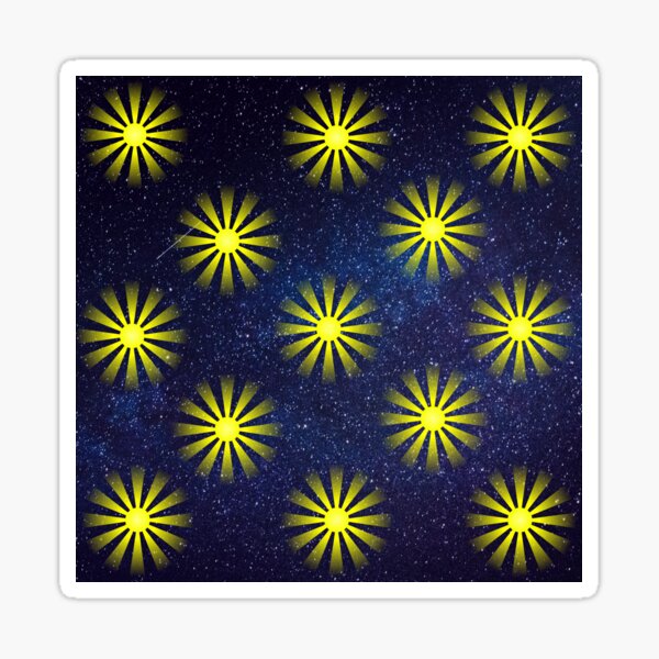 Vista previa del artículo con la obra «Estallido de sol y estrellas», diseñado y vendido por DawnEK.