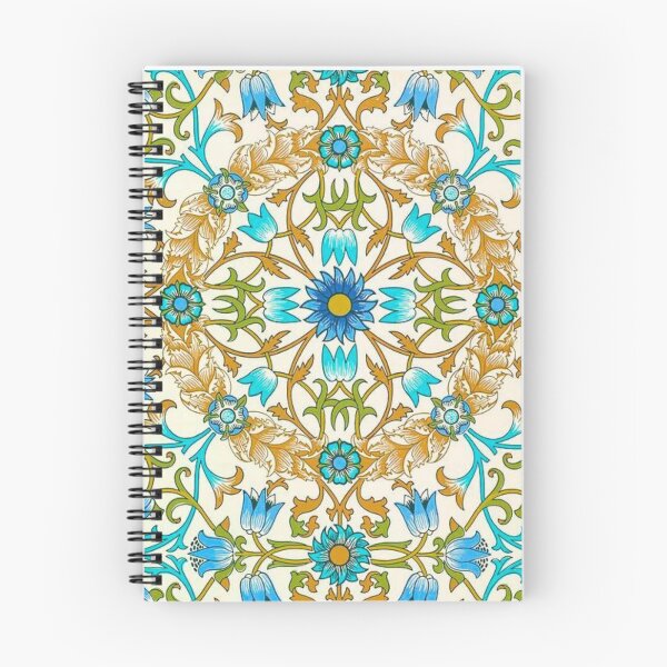 Artikelvorschau, Hellblaue und goldene Blumenmuster entworfen und verkauft von BellaProject.