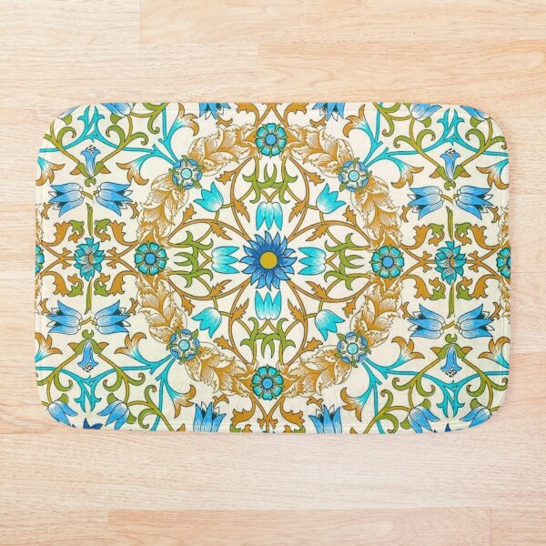 Aperçu de l'œuvre Motifs floraux bleu pâle et or créée et vendue par BellaProject.