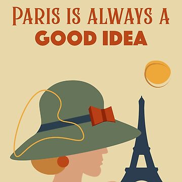 Artwork thumbnail, Paris is Always A Good Idea Vintage Woman Illustration by FoxyCreativeLtd