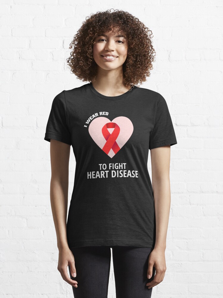 Tee-shirt ruban rouge coeur maladie cardiaque