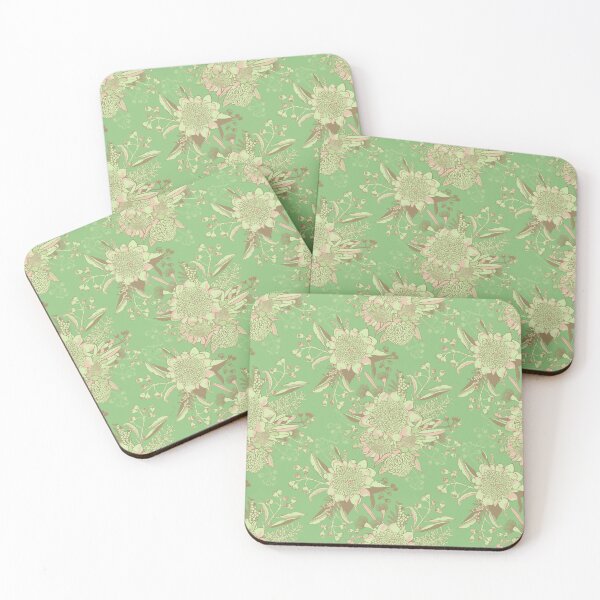 Item preview, Waratah & Gumnut Eucalyptus Pattern - Vintage Green & Pink designed and sold by Sketchbook Designs.