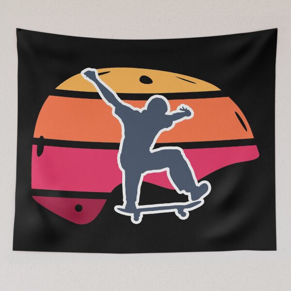 Item preview, Colorful Retro Skateboard Helmet with a kickflip designed and sold by BRU Design.
