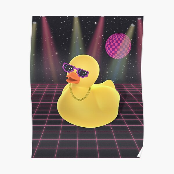 “Vaporwave Disco Rubber Duck” Poster by ashandbubu | Redbubble