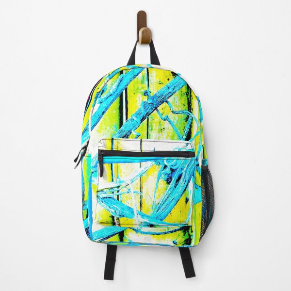 Item preview, Abstract Bamboo fance Turquoise-yellow colors by Iritof designed and sold by iritof.