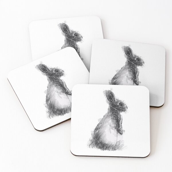 Item preview, ⭐⭐⭐⭐⭐4.9 - Black drawing rabbit art, for rabbit's lovers and owners  designed and sold by kind4you.