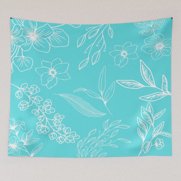 Item preview, Blue,flowers,lief,white flowers designed and sold by grickodd.