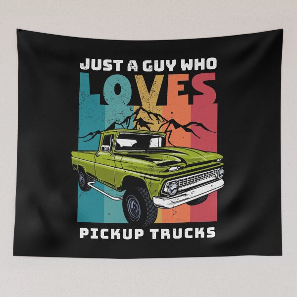 Item preview, Just A Guy Who Loves Pickup Trucks Funny Vintage Retro Sunset designed and sold by retrodesigner14.