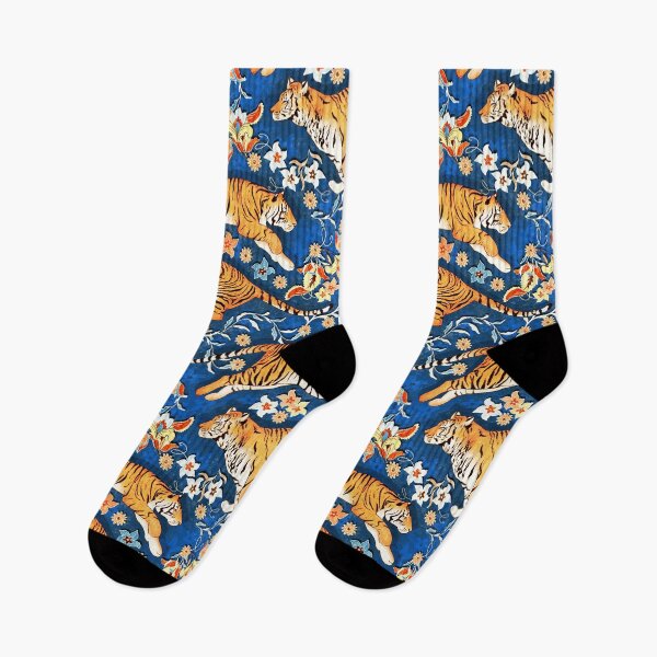 Item preview, Animalier's Tiger Chintz - French ultramarine designed and sold by Perrin Le Feuvre.