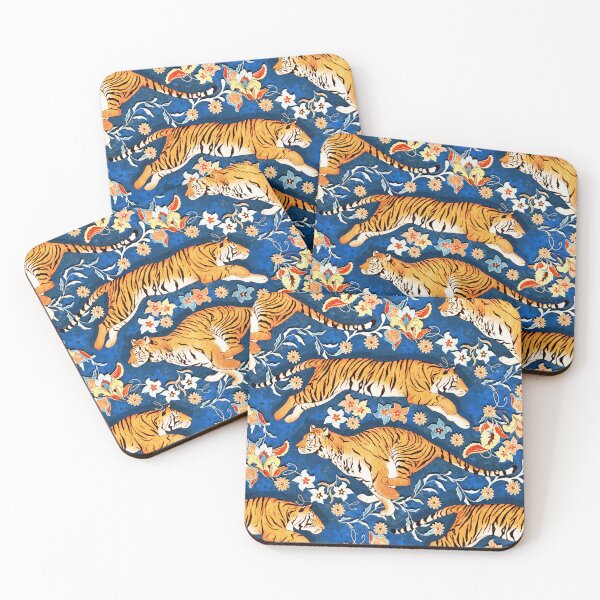 Item preview, Animalier's Tiger Chintz - French ultramarine designed and sold by Perrin Le Feuvre.