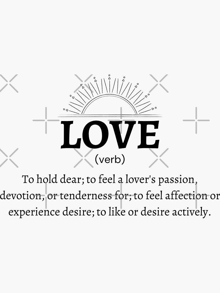 "Love verb definition" Sticker by InFaithLabel Redbubble