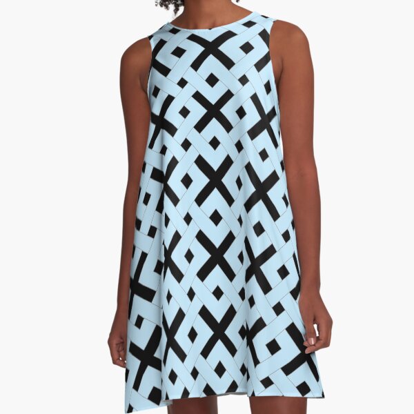Geometric Weave A-Line Dress