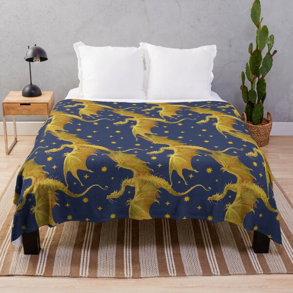 Item preview, golden dragon flying among the stars designed and sold by fairytaleprints.