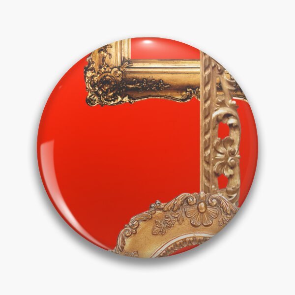 Item preview, red and gold vintage art frames pattern designed and sold by AshTreeCrtvCo.