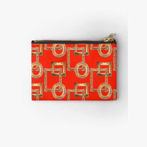 Item preview, red and gold vintage art frames pattern designed and sold by AshTreeCrtvCo.