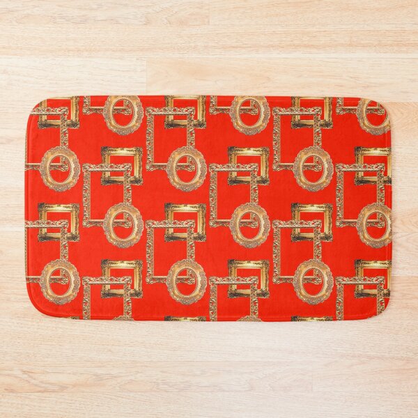 Item preview, red and gold vintage art frames pattern designed and sold by AshTreeCrtvCo.