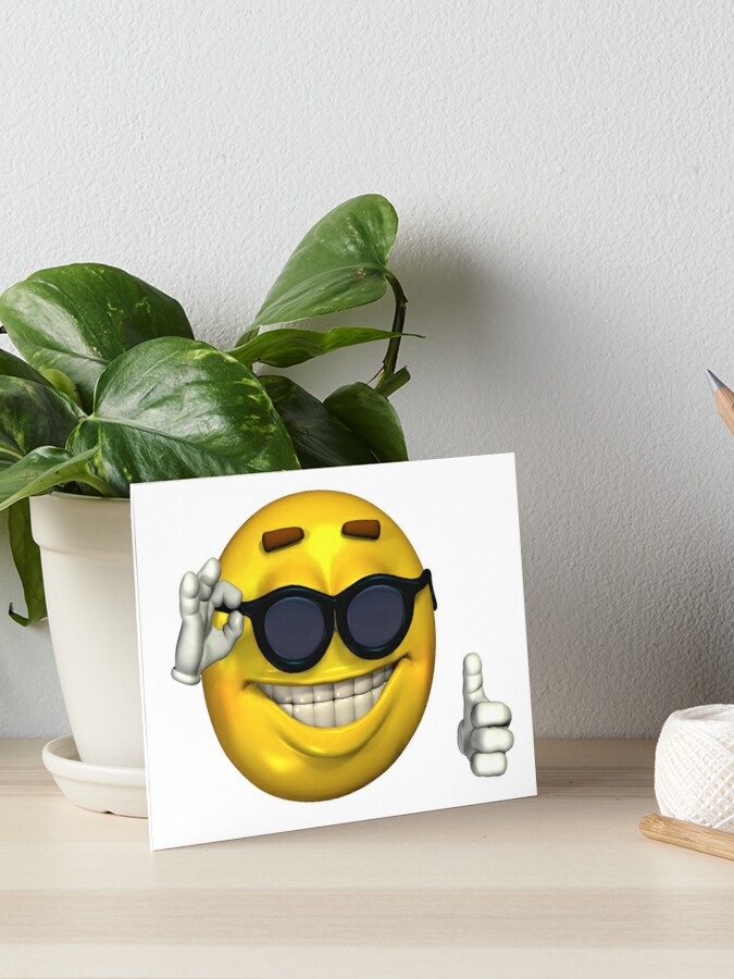 Smiley Face Sunglasses Thumbs Up Emoji Meme Face Sticker for Sale by  obviouslogic