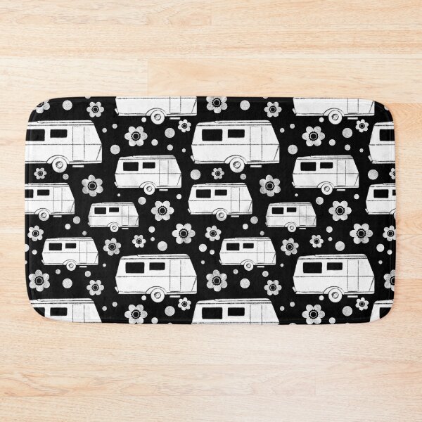 Item preview, Vintage Caravan block print in black and white designed and sold by NattyDesigns.
