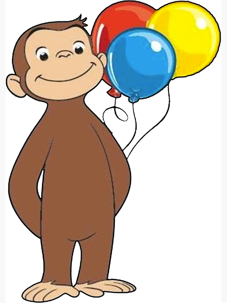 Imán for Sale con la obra «Jorge el curioso con globos» de