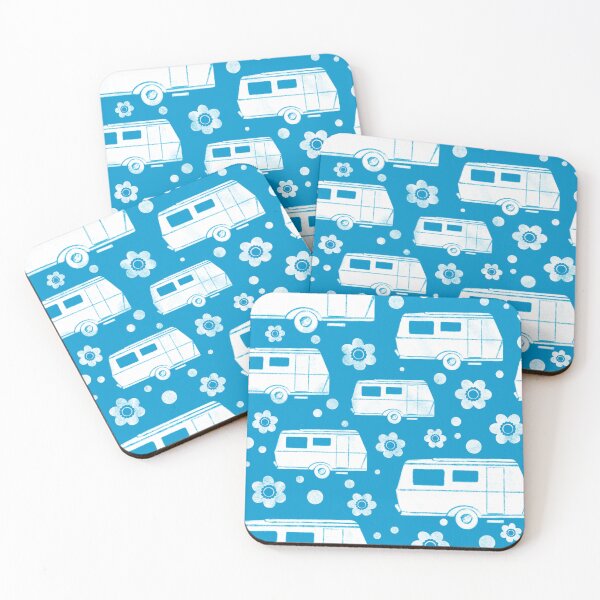 Item preview, Vintage Caravan in ocean blue and white designed and sold by NattyDesigns.